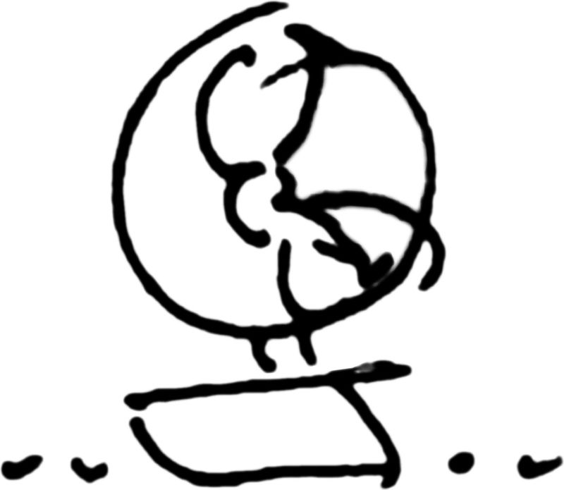 Don Dorsey's first sketch of the Earth Globe